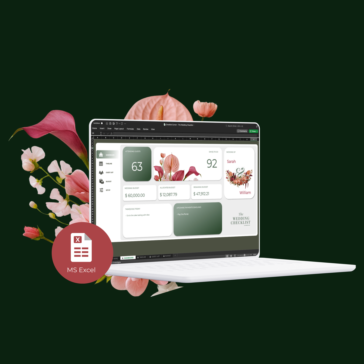 Bundle: The Wedding Planners | Fillable PDF & Excel